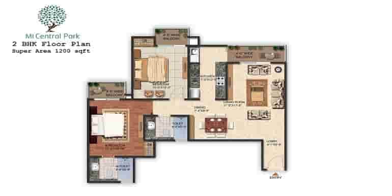 MI Central Park Sultanpur road Lucknow 2 BHK FLATS